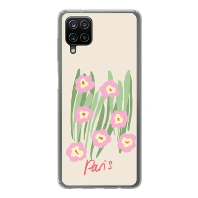 Produktbild von MuchoWow® Handyhülle Schutzhülle Hülle für Samsung Galaxy A12 Blume - Rosa - Gras Silikon Softcase Handy Hülle - Bild
