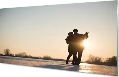Produktbild von Glasbilder 100x50 Wandkunst Menschen tanzen Winter