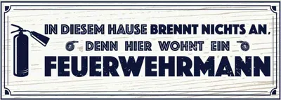 Produktbild von vianmo Holzschild 10x27 cm In diesem Hause brennt nichts an Spruch Zitat