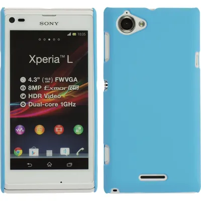 Produktbild von PhoneNatic Case kompatibel mit Sony Xperia L - Hülle hellblau gummiert Hard-case + 2 Schutzfolien