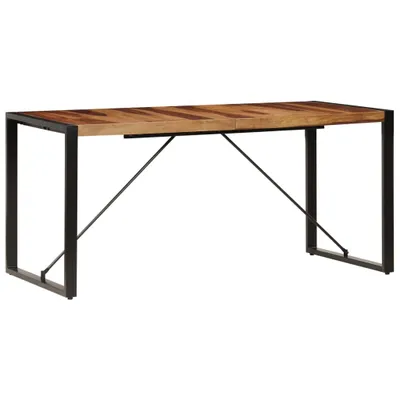 Image de vidaXL Table de salle à manger 160x80x75 cm en bois massif d'acacia