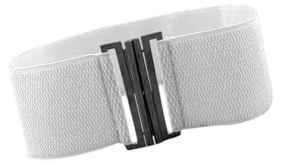 Image de Ceinture élastique pour femmes, ceinture large pour robe, bande extensible avec motif métallique