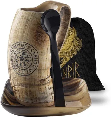 Image de Set de tasses à café, 473 ml, pour boissons chaudes et froides, 3 pièces, tasse, cuillère, soucoupe