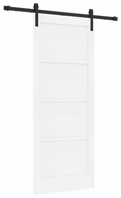 Produktbild von vidaXL Schiebetür Weiß 83 x 202 cm Massives Kiefernholz