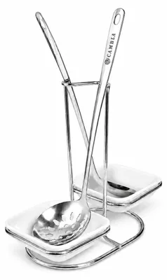 Immagine prodotto di Portacucchiaini doppio con base in Vetroceramica e acciaio inossidabile