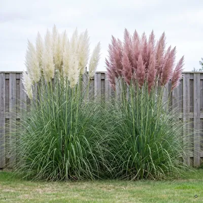 Produktbild von Stauden Gänge 2 x Cortaderia selloana im 1 Liter Topf - Weißes und Rosa Pampasgras - Strahlendes Weiß und sanftes Rosé im perfekten Duo
