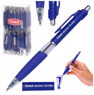 Produktbild von TOMA Automatischer Kugelschreiber Blau - Set mit 24 Stück