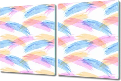 Produktbild von Glas Schneidebrett Herdabdeckplatten Schneideplatten - 2x 40x52 cm - Pastellkreise