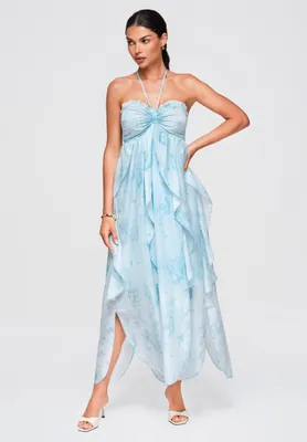 Produktbild von LARICA Kleid Maxi Freier Schnitt Elegant OW-DLR-E0016 blue L