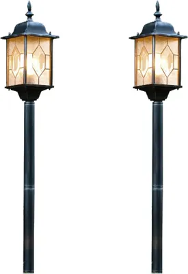 Produktbild von 2er-Set Wegeleuchten MILANO, E27, Bleikristalloptik, IP43, H: 115cm