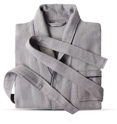 Image de Peignoir en coton pour femmes, doux et confortable, gris, taille XXL