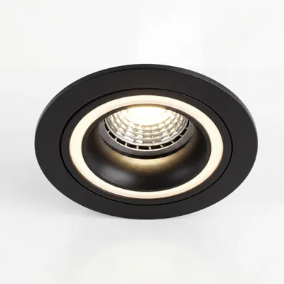 Produktbild von Einbaurahmen Schwarz blendfrei 900B Ø75 mm für GU10 & MR16 – flach, modern, IP20