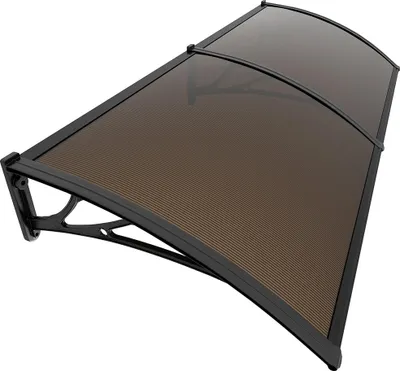 Immagine prodotto di VOUNOT® Tettoia per porta d'ingresso, 200 x 80 cm Tettoia ad arco marrone