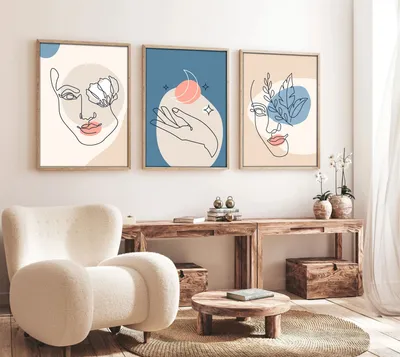 Obrázok produktu pre Wallity, Huhu139 - 30 x 40, Dekoratívny obraz v ráme z MDF (3 kusy), 100 % MDF, Viacfarebný, 30 x 40 cm