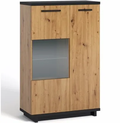 Produktbild von Vitrine INES 12 zweitürige Glasvitrine Kommode Wohnzimmer Esszimmer
