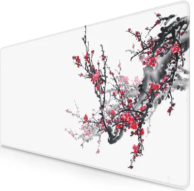 Produktbild von Titanwolf Gaming Mauspad XXL, 900 x 400 x 3 mm, Schreibtischunterlage, abwaschbar, rutschfeste Rückseite, Geschwindigkeit & Präzision, Ink Sakura 2
