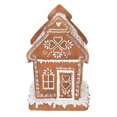Produktbild von Clayre & Eef Lebkuchenhaus mit LED 17 cm Braun Polyresin