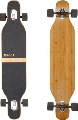Produktbild von Mach1 Bambus Longboard mit Keramik Kugellager + T-Tool - Skateboard Drop Through Cruiser Komplettboard 2858