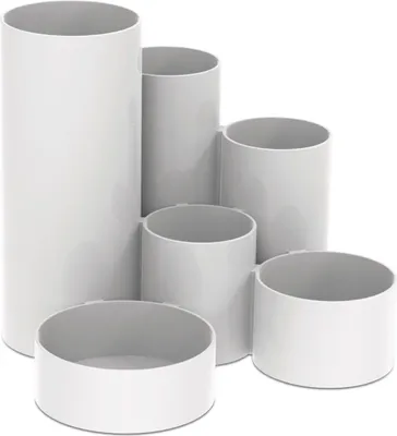 Produktbild von Stifteköcher Maultubo 6 Fächer Polystyrol 150x125mm weiß Packung mit 12 Stück