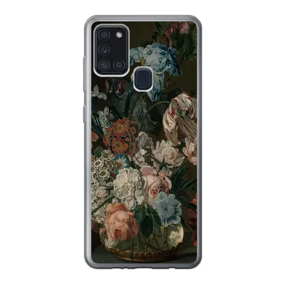 Produktbild von MuchoWow® Handyhülle Schutzhülle Hülle für Samsung Galaxy A21s Stilleben mit Blumen - Gemälde von Cornelia van der Mijn Silikon Softcase Handy Hülle - Hartschale