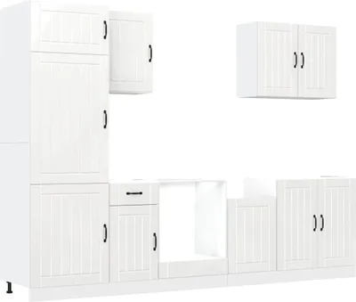 Produktbild von 7-tlg. Küchenschrank-Set Lucca Hochglanz-Weiß Holzwerkstoff