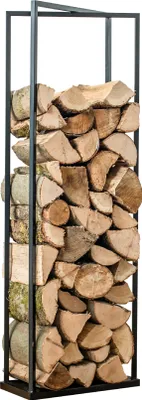 Zdjęcie produktu dla Stalowy stojak na drewno opałowe Westmann Xavier Black 40x20x120 cm