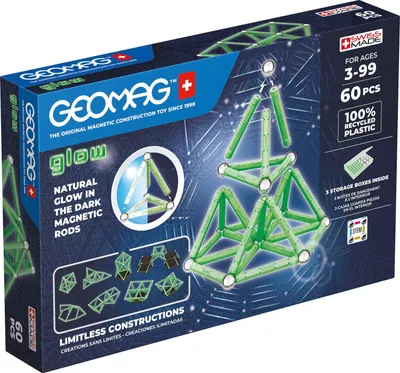Produktbild von Geomag Glow Bauset recycelt - 60-teilig magnetisches Spielzeug