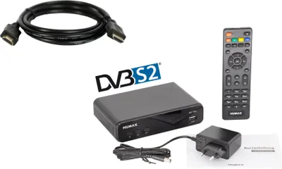 Produktbild von Humax HD Fox Bundle, Sat-Receiver, HDMI, SCART, HDMI Kabel, 1,5m