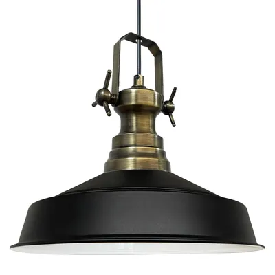 Produktbild von Pendelleuchte Hängelampe Industrial Schwarz Metall, Ø40cm, E27, Vintage Lampe