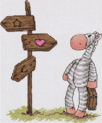 Produktbild von Klart Kreuzstich Set "Der richtige Weg", Zählmuster, 18,5x22,5cm