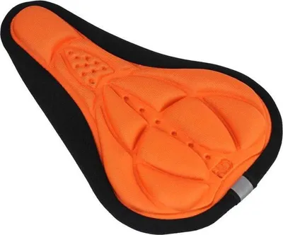 Produktbild von CHPN – Gel-Sattel – Sattelbezug – Gel-Überzug – weiche Sattelmütze – Fahrrad-Sattelbezug – Schwarz/Orange – Gesäßschmerzen – Universal – Rennrad – Mountainbike