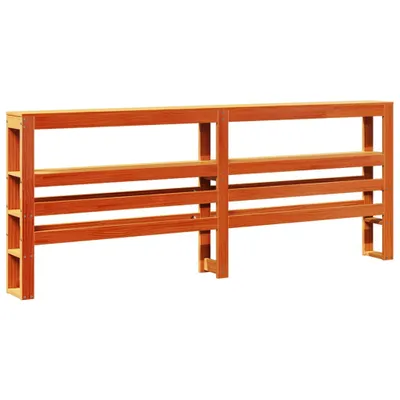 Imagen del producto de vidaXL Cabecero con estantes, color marrón cera, 200 cm, madera maciza de pino