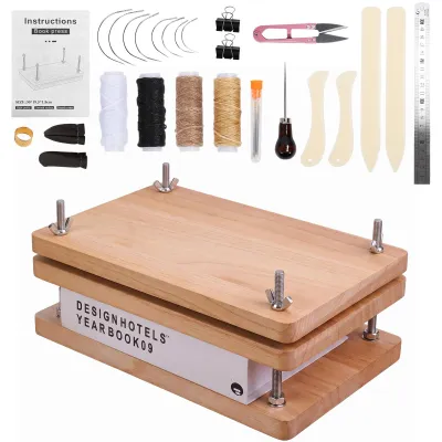 Buchbindeset mit Holzpresse, 31-teilig, DIY-Zubehör