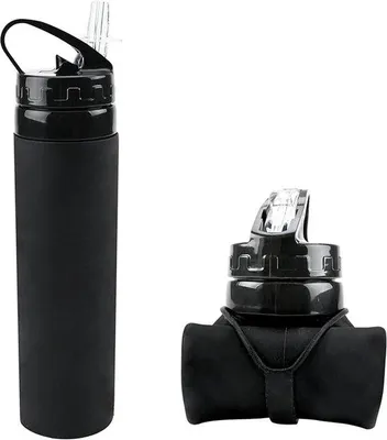 Image de Bouteille de sport souple de 600 ml, en silicone, portable, pliable, idéale pour les voyages et l'entraînement
