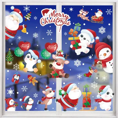 Produktbild von 168 selbstklebende Fensterbilder für Weihnachten, Fensterdekoration für die Winterzeit