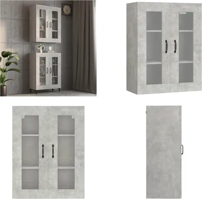 Produktbild von vidaXL Hängeschrank Betongrau 69,5x34x90 cm - Hängeschrank - Hängeschränke - Wandschrank - Wandschränke