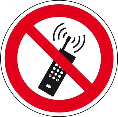 Produktbild von Dreifke® Aufkleber (Folie) "Eingeschaltete Mobiltelefone verboten", Ø5cm, Fol...