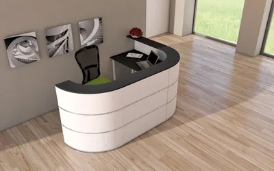 Image de Comptoir Cento 6 L x P 260 x 180 cm blanc/anthracite