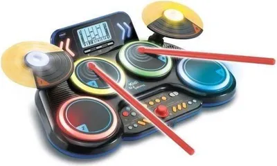 Produktbild von Elektronisches Schlagzeug Kidi DJ Drums VTECH, 4 Leucht-Pads, 2 Becken, Musikspielzeug für Kinder ab 6 Jahren