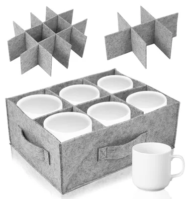 Image de Porte-gobelets en plastique - Pour 12 gobelets - Gris clair - 31 x 23 x 12 cm