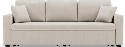 Image de Best Mobilier Cyrus - Canapé droit 3 places convertible en velours côtelé , Beige