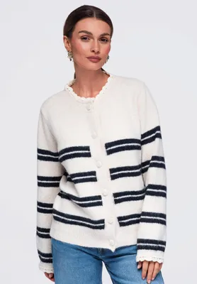 Produktbild von LARICA Pullover Damen Loose Fit Strick OW-SW-E0009 beige/black ONESIZE
