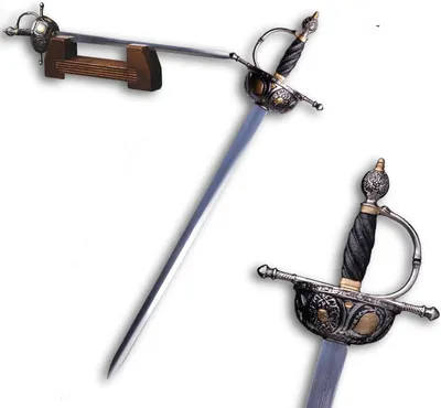 Image de Epée coupe-papier 27 cm avec support - Mini épée en métal - Réplique historique - Cadeau & Décoration (11)