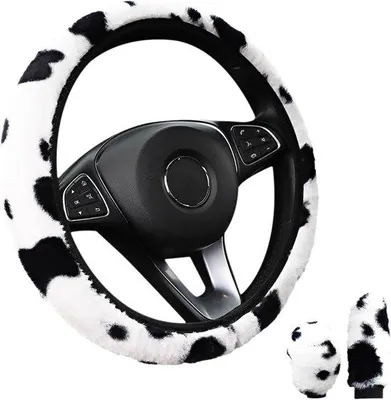Obrázek produktu pro Třídílné látkové sedátko na volant – plyšové sedátko na volant – univerzální sedátko na volant – teleskopické, 37–38 cm – měkké a pohodlné sedátko na volant – vhodné pro automobilové doplňky