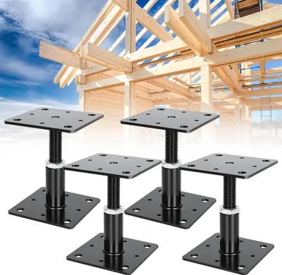 Produktbild von ISOISL 4er Set Stützenfüße höhenverstellbar 30–250 mm aus Stahl zum Aufschrauben Schwarz