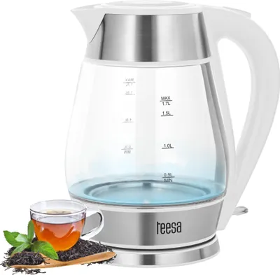 Produktbild von Teesa TSA1512W Glas-Wasserkocher, 1,7 l, 2200 W, weiß