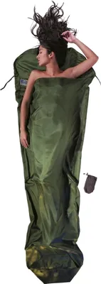 Produktbild von Cocoon MummyLiner Seide Hüttenschlafsack (Wärmeleistung +5,3°C / Max. Körpergröße 210cm / Gewicht 0,135kg dark olive green