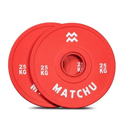 Produktbild von Matchu Sports Mini Bumper Plates Set - 2 x 2,5 kg - ø 50mm Gummi - Hantelscheiben - Fractional Plates