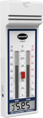 Productafbeelding van Digitale Kas Thermometer - Min Max Meter - Temperatuur Meten - LCD Display - 24 cm - Wit