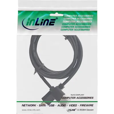 Produktbild von InLine HDMI Superslim Kabel A an D, HS mit Eth., Premium, schwarz / gold, 0,5m, 0,5 m, HDMI Typ A (Standard), HDMI Typ D (Mikrofon), 3D, Schwarz